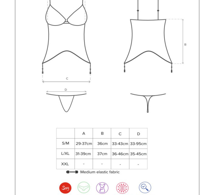 Erotický korzet model 16133618 corset - Obsessive