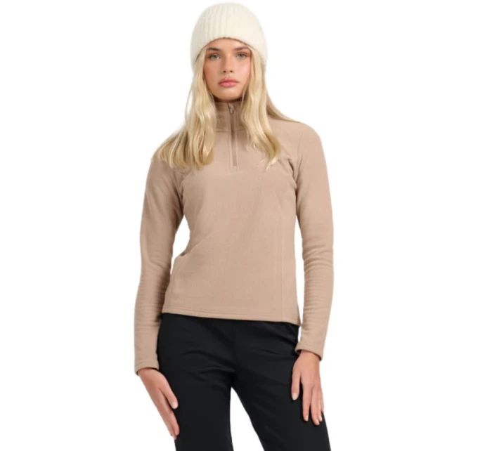 Dámská fleecová mikina 4F F069 světle hnědá 4FWAW25UFLEF069 82S Dámská fleecová mikina 4F F069 světle hnědá 4FWAW25UFLEF069 82S