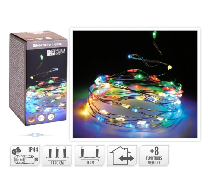 DRÁTĚNÉ SVĚTLA GIRLANDA 120 VEDL VÍCEBAREVNÝ DRÁTĚNÉ SVĚTLA GIRLANDA 120 VEDL VÍCEBAREVNÝ