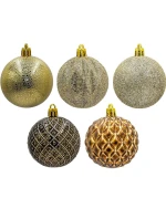 DEKORATIVNÍ PLASTOVÉ CETKY 6CM SADA 35 KS JANTAR