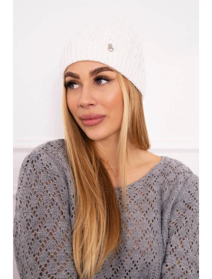 Fleecová čepice Roma model 18750243 bílá - K-Fashion Fleecová čepice Roma model 18750243 bílá - K-Fashion