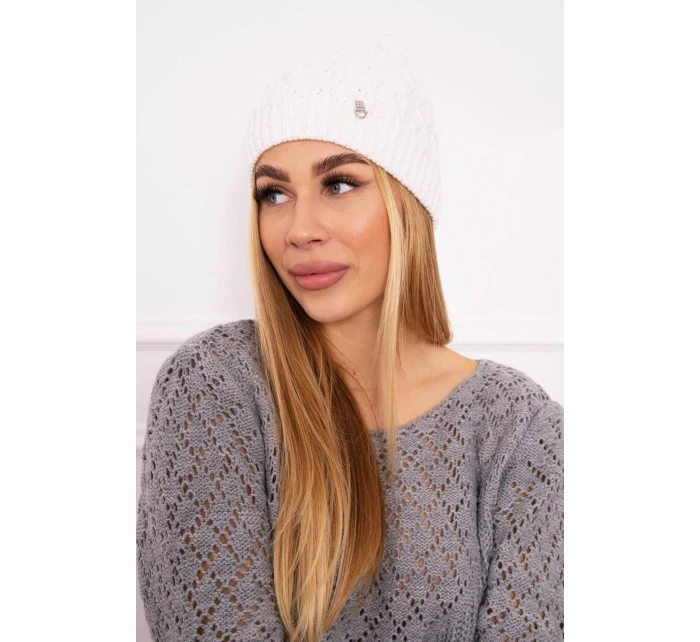 Fleecová čepice Roma model 18750243 bílá - K-Fashion Fleecová čepice Roma model 18750243 bílá - K-Fashion