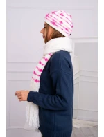 Dámská souprava se šátkem Anika K304 ecru+fuchsia Dámská souprava se šátkem Anika K304 ecru+fuchsia