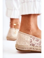 Klasické dámské espadrilky prolamované béžové model 21588402 - S.Barski