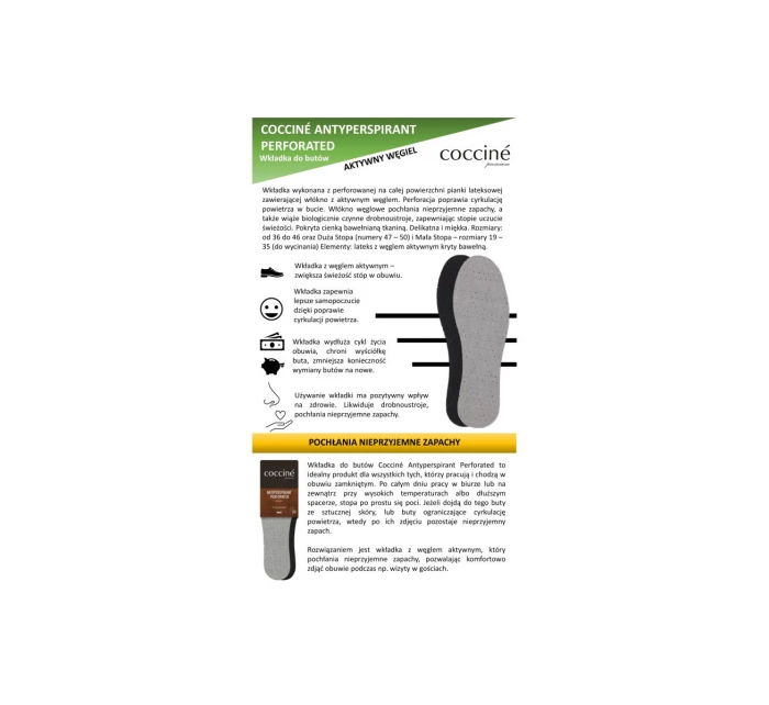 Coccine Antiperspirant Inserts With Active Carbon