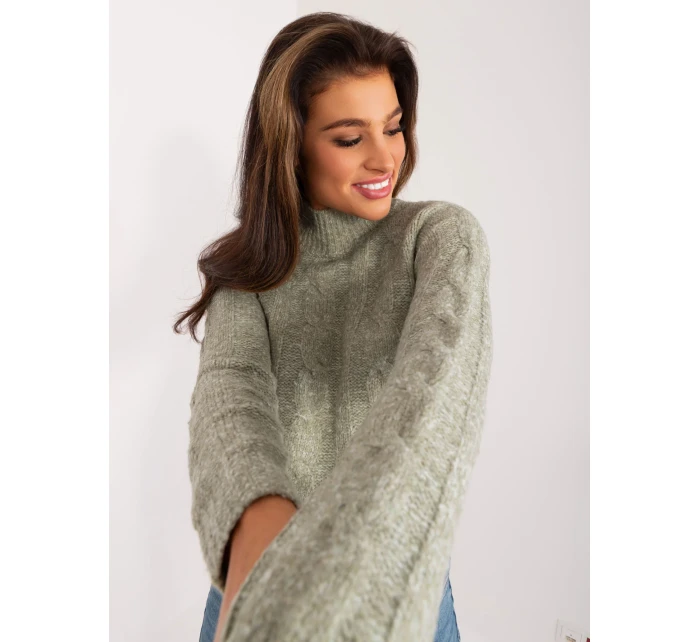 Sweter TW SW model 19525724 pistacjowy - FPrice Sweter TW SW model 19525724 pistacjowy - FPrice