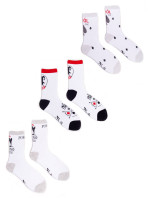 Yoclub Pánské bavlněné ponožky 3-Pack SKA-0070F-AA00 White