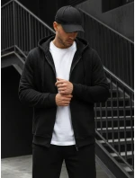 Pánská mikina s kapucí na zip černá model 21961952 - FashionStreet