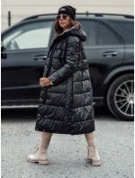 Dámská dlouhá prošívaná bunda s kapucí oboustranná černá Dstreet model 21980860 - FashionStreet
