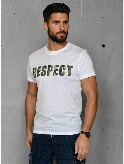 Pánské bílé tričko s potiskem FashionStreet RX5648