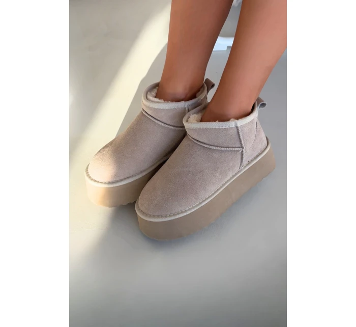 Dámské sněhule z přírodního semiše béžové Mairene Dámské sněhule z přírodního semiše béžové Mairene