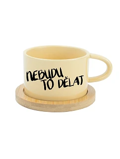 NEBUDU TO DĚLAT - žlutý hrníček makronka 200 ml