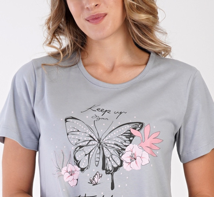 Dámská noční košile s krátkým rukávem Butterfly