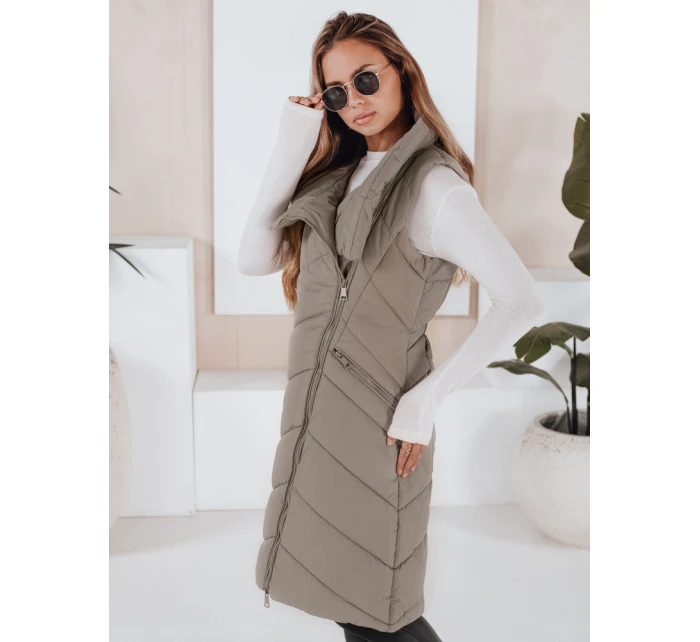 Dámská prošívaná vesta SERKIS zelená FashionStreet TY3279