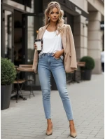 Dámské úzké džíny s vysokým pasem modré FashionStreet UY2866