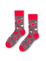 Vzorované pánské ponožky Steven art.136 Srdíčka