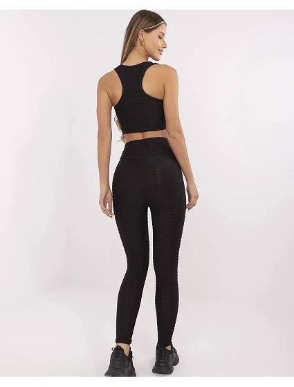 Černý dámský sportovní komplet top a legíny model 21214389 - Factory Price Černý dámský sportovní komplet top a legíny model 21214389 - Factory Price