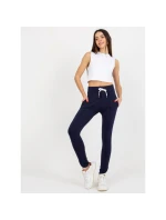 Námořnicky modré základní teplákové kalhoty s lemováním RUE PARIS model 21767862 Námořnicky modré základní teplákové kalhoty s lemováním RUE PARIS model 21767862