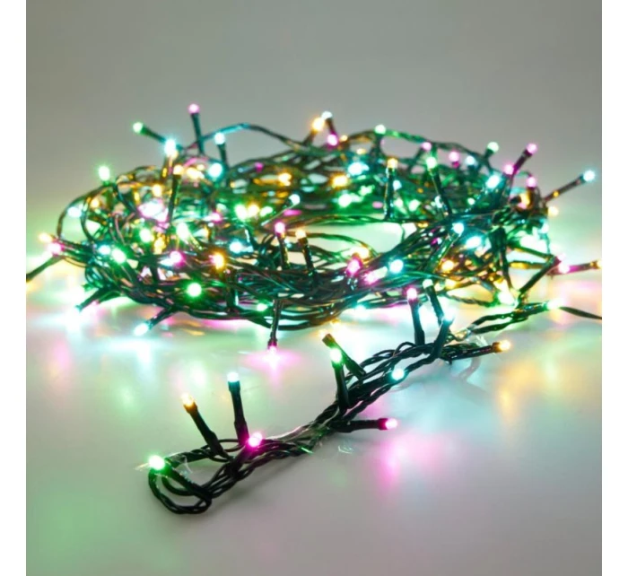 VÁNOČNÍ STROM SVĚTLA SVĚTELNÝ ŘETĚZ 240LED ČASOVAČ VÍCEBAREVNÝ MAKRON