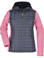 Daiber JN 771 Dámská pletená hybridní bunda 02.0771 pink melange/anthracite melange Daiber JN 771 Dámská pletená hybridní bunda 02.0771 pink melange/anthracite melange