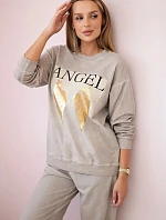 Bavlněný komplet Angel teplákové + kalhoty béžový