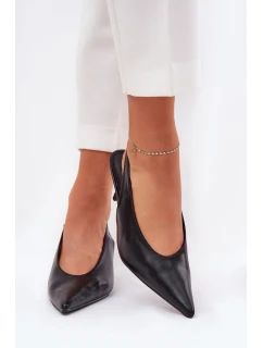 Lakované Lodičky S Odkrytým Patou Černé Emmizola