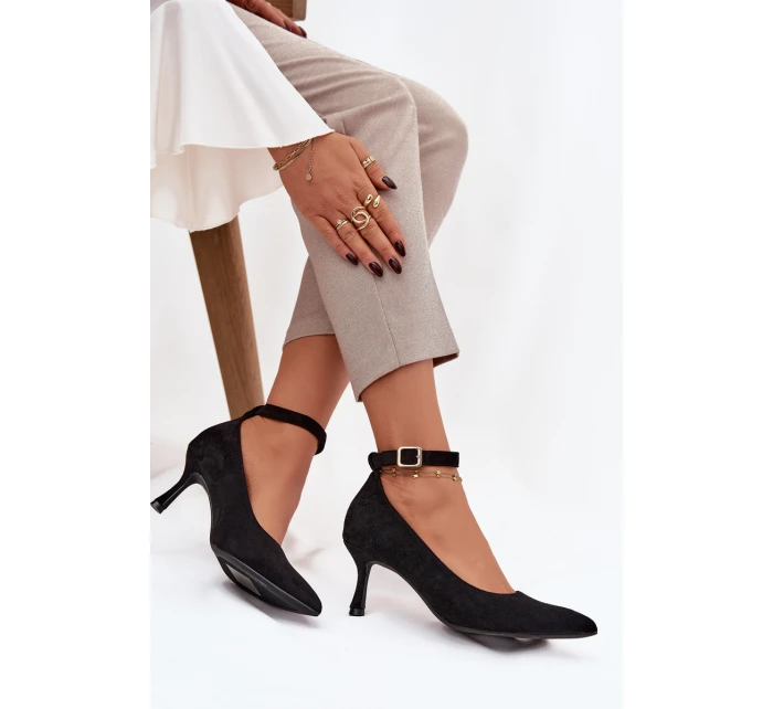 lodičky s podpatkem a s eko černé model 21757656 - Boto lodičky s podpatkem a s eko černé model 21757656 - Boto