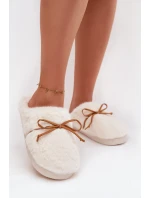 Kožešinové s mašlí ecru model 21772506 - Boto