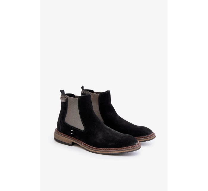 Semišové Kotníkové Boty Chelsea Pánské Big Star OO174154 Černé Semišové Kotníkové Boty Chelsea Pánské Big Star OO174154 Černé