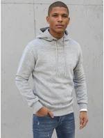 Pánská mikina s kapucí světle šedá model 21966689 - Dstreet Pánská mikina s kapucí světle šedá model 21966689 - Dstreet