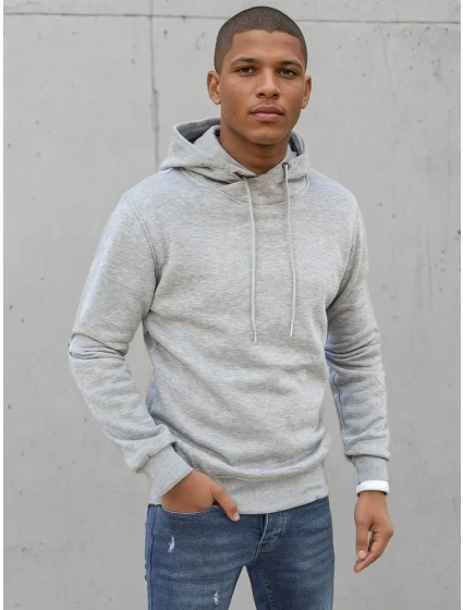 Pánská mikina s kapucí světle šedá model 21966689 - Dstreet Pánská mikina s kapucí světle šedá model 21966689 - Dstreet