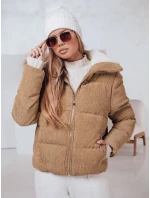 Dámská zimní manšestrová bunda TRENDYGLAM tmavě béžová FashionStreet TY4359