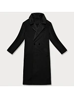 Černý dámský oversize kabát pro přechodné období model 21248416 - J.STYLE Černý dámský oversize kabát pro přechodné období model 21248416 - J.STYLE