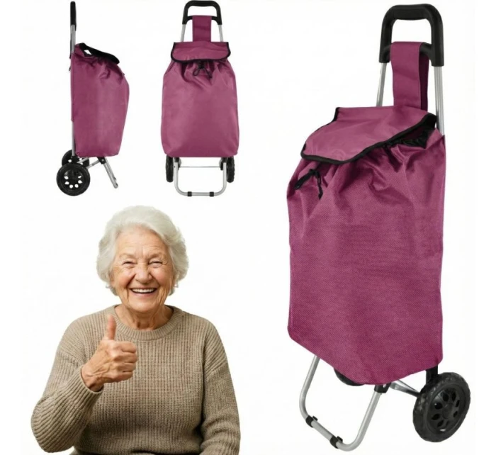 NÁKUPNÍ VOZÍK NA KOLEČKÁCH S RÁMEM 33L ČERVENÝ