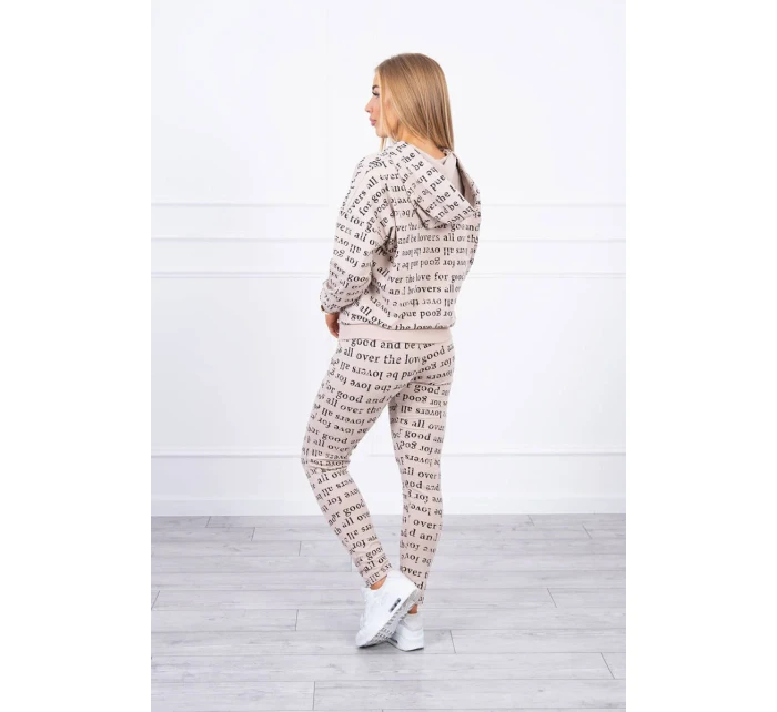 Sada s potiskem béžová