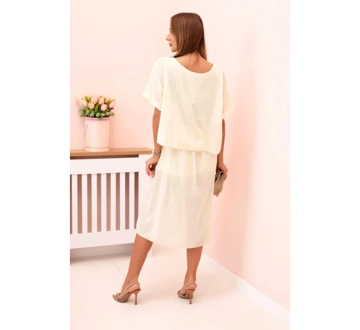 Dámské bavlněné šaty s volným střihem žlutý Dámské bavlněné šaty s volným střihem žlutý