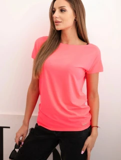 Dámská blůza s krátkým rukávem basic neon růžová