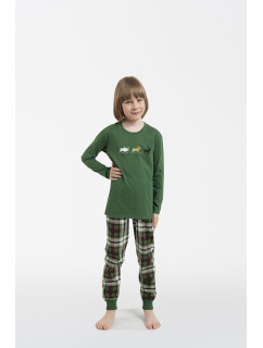Chlapecké pyžamo Seward, dlouhý rukáv, dlouhé nohavice - zelená/potisk