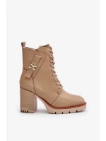 Zateplené Kotníkové Boty Na Podpatku Se Zlatým Detaily Béžové Ivarisse Zateplené Kotníkové Boty Na Podpatku Se Zlatým Detaily Béžové Ivarisse