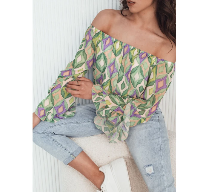 Dámská pruhovaná halenka SPRIAN green FashionStreet RY2464