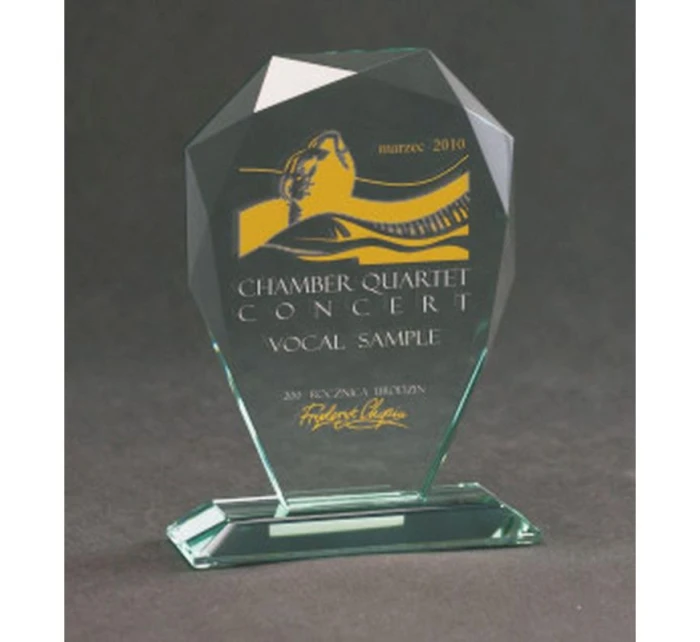 Trofeum szklane grawerowane z etui model 21828714 farbą