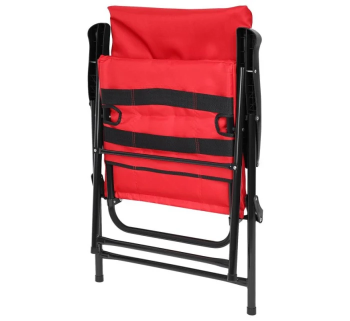 SKLÁDACÍ ZAHRADNÍ ŽIDLE 59X66X45/90CM S POLŠTÁŘEM ČERVENÁ