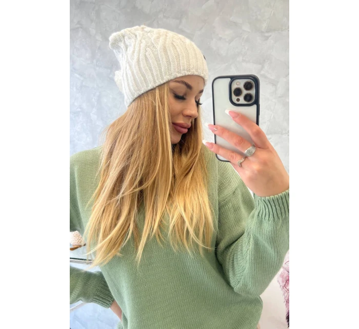 Fleecová čepice Paulina model 18750177 bílá - K-Fashion Fleecová čepice Paulina model 18750177 bílá - K-Fashion