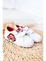 Dětské Tenisky Se Suchým Zipem Bíle-červené Taxi Dětské Tenisky Se Suchým Zipem Bíle-červené Taxi