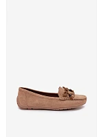 Dámské mokasíny Ploché s Mašlí a Třásněmi Umělá Semiš Tmavě Béžové Bluebell Dámské mokasíny Ploché s Mašlí a Třásněmi Umělá Semiš Tmavě Béžové Bluebell