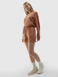 Dámské teplákové šortky s přídavkem modálu 4F - hnědé