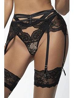 Dámské tanga String V-10718 Černá s béžovou - Axami