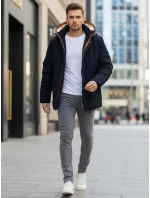 Pánská zimní bunda s kapucí tmavě modrá Dstreet TX5043