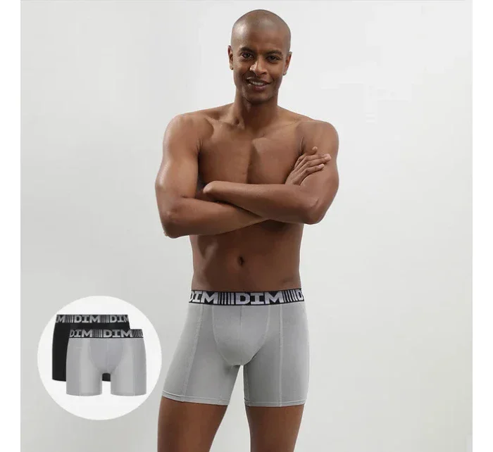 Pánské sportovní boxerky 2 ks DIM 3D FLEX AIR LONG BOXER 2x - DIM - šedá