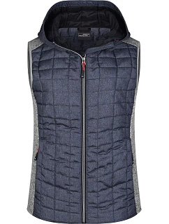 Daiber JN 767 Dámská pletená hybridní vesta 02.0767 light melange/anthracite melange